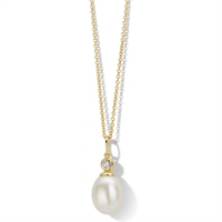 Figaro halskæde pearl - sterlingsølv forgyldt | Spirit Icons